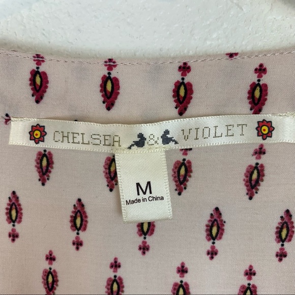 Chelsea & Violet Medium Long Sleeve Shorts Romper Jumpsuit Boho Cream Paisley - Picture 4 of 11